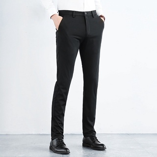 (talla 28-40) hombres pantalones formales oficina delgada Slim Fit negro pantalones largos hombre negocios Casual pantalón grande más tamaño de gran tamaño
