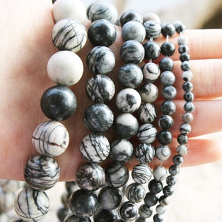 Piedra natural red de cebra rayas redondas cuentas sueltas para hacer joyas accesorios 4-12 mm DIY (1)