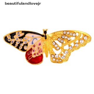 [beautifulandlovejr] broche de mariposa esmalte cristal rhinestone pin regalo insignia hebillas collar joyería
