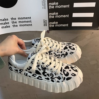 Leopard biscuit zapatos lindo cabeza grande zapatos de lona 2021 nueva versión de primavera de la calle tiro salvaje zapatos niños
