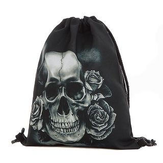 Unisex Halloween Skull Backpacks 3D Printing Bags Drawstring Backpack