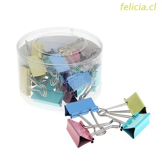 felicia 24Pcs Colorful Metal Binder Clips File Paper Clip Office Supplies 41mm Width
