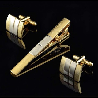 los hombres de la moda corbata corbata corbata cierre clip gemelos conjuntos de oro simple fiesta regalo nuevo