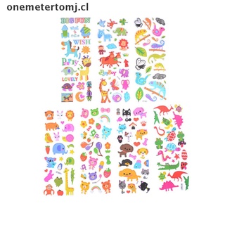 [onemetertomj] 6 hojas de dibujos animados lindo animal scrapbooking burbuja puffy pegatinas recompensa juguetes niños cl