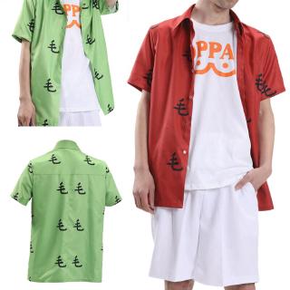 anime one punch man oppai cosplay botón camisa de manga corta verde rojo t-shirt s-2xl