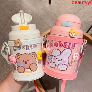 ♥✨ ADA 560ml cute vacuum flask water bottle outdoor 304 stainless steel cup with straw slung student water cup beautyy8