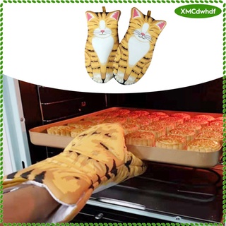 1 par de guantes para horno de pata de gato resistentes al calor para horno, parrilla y barbacoa