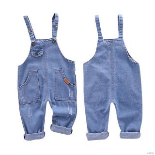 se7en niños niñas niño tirantes pantalones otoño algodón sólido patrón pantalones de mezclilla (7)