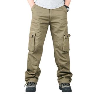Pantalones tácticos largos para hombre bolsillo suelto/senderismo/más tallas (5)