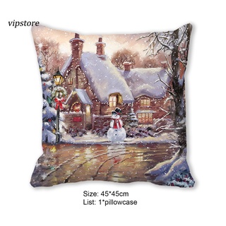 [Vip] Fundas de almohada lavables para navidad, nieve, escena de nieve, respetuosos con el medio ambiente para navidad (4)