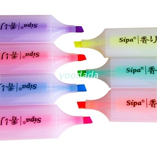 Yoo fragancia iluminador estudiante oficina 7 colores inclinado marcador de Color rotulador rotulador rotulador líquido iluminador bolígrafos