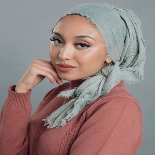 las mujeres musulmanas arrugadas hijab bufanda de color sólido islámico largo hiyab suave algodón chales envolturas femme musulman pañuelo en la cabeza foulard