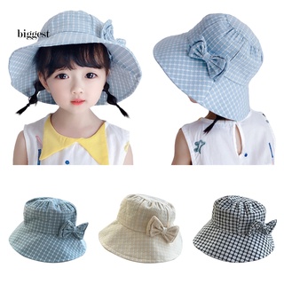 bigm_Unisex Baby Kids Bowknot UV Protection Fisherman Cap Bucket Hat Outdoor Sunhat