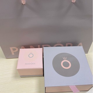 Pandora anillo pendientes pulsera rosa caja conjunto (soporte al por mayor)