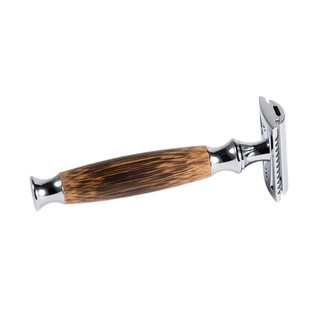 Maquinilla de afeitar de seguridad de doble borde con mango de bambú Natural largo - para padre