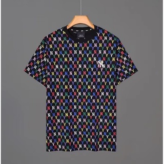 Camiseta unisex MLB color De Moda Con Estampado Completo casual Manga Corta Cuello Redondo