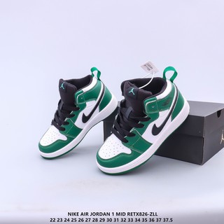 Nike Air Jordan 1 Muchacha Chico zapatos para niños zapatillas de deporte zapatillas AJ1 22-37.5 blanco verde