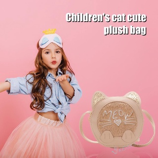 bolsos de hombro redondos encantadores gato niños niña bolso de cuero pu mensajero bolso (5)