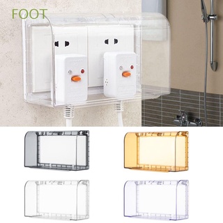 FOOT Bathroom Supplies Electric Plug Cover 86 type Double Sockets Socket Protector Heightened Splash Box Transparent Waterproof Power Outlet Switch protection box/Multicolor