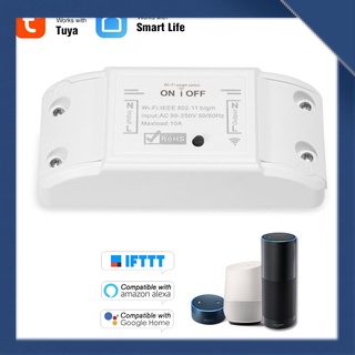 nuevos artículos tuya wifi smart switch 10a/2200w inalámbrico interruptor remoto temporizador app control smart home para amazon alexa google home