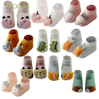 shoogii suave algodón bebé calcetines accesorios antideslizante piso recién nacido calcetines nuevo bebé otoño invierno 6-12 meses de dibujos animados animal/multicolor