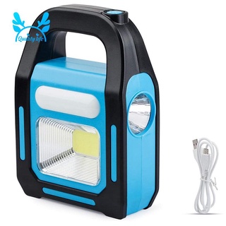 3 en 1 solar usb recargable cob led linterna de camping, carga para dispositivo, linterna de emergencia impermeable luz led