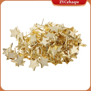 100x estrella metal clavitos sujetador de papel para scrapbooking papel artesanía oro 14mm (7)