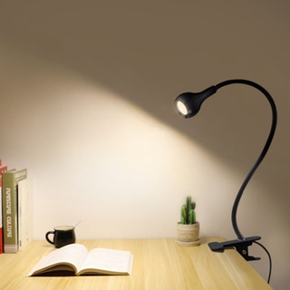 *_wobaofu_* Lámpara de mesa LED Flexible USB soporte de escritorio Clip cama estudio lectura libro de alimentación bombilla