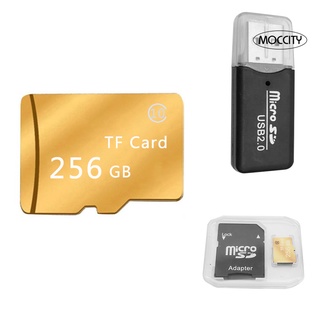 [moccity] tarjeta de memoria micro sd tf impermeable de 256 gb de alta velocidad con caja de almacenamiento para lector