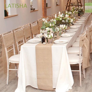 latisha mantel natural arpillera decoración del hogar camino de mesa restaurante boda banquete lino imitado yute mesa cubierta