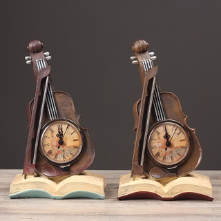 Creativo hogar TV gabinete libros de violín relojes y relojes decoración de escritorio decoraciones relojes de escritorio (3)