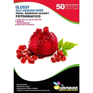 Papel Adhesivo Fotografico Brillante Antioxido A4/135g/50 Hojas
