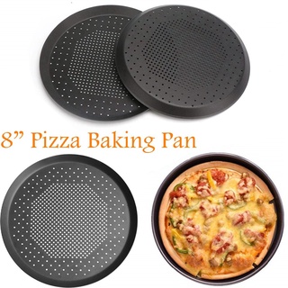AGNUX 8inch Pizza Pan Oven Cooking Tool Baking Tray Plate Bakeware Non Stick Kitchen Crispy Crust Pizza Round Home With Holes (8)