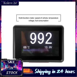 kokvv hud de voltaje digital multifuncional medidor de temperatura obd/vehículo
