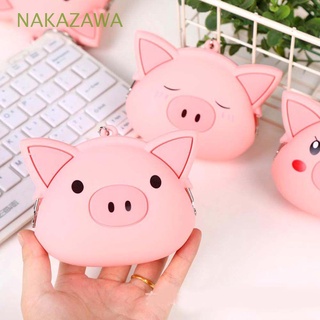 Nakazawa Silicon cerdo Rosa con llavero Mini Bolsa organizadora De tarjetas De audífonos Organizador monedero monedero