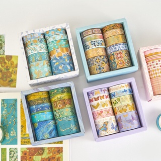 10 rollos/caja creativa color espléndido arte flor mariposa washi enmascaramiento conjunto