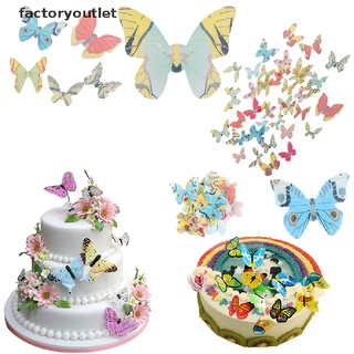 [factoryoutlet] 42 pzs obleas comestibles de mariposa mixtas de papel de arroz para tartas/cupcakes calientes