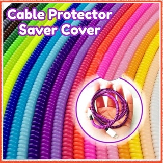 listo stock protector de cable de 50 cm espiral usb cable de carga de auriculares cubierta de alambre enrollador colores se envían al azar (1)
