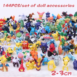 144 unids/Set Pokemon Monsters Pikachu Mini Pokemon Micro paisaje decoración juguete muñeca conjunto