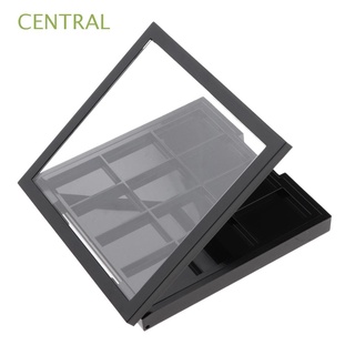 CENTRAL Beginners Empty Eyeshadow Dish Portable Eye Makeup Storage Box DIY Eyeshadow Palette Transparent Lid 12 Grids Cosmetic Container Black Makeup Case Women Girl Lipstick Sample Box/Multicolor