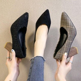 Zapatos de tacón alto primavera y otoño nuevos zapatos de oficina de payasos de chicas francesas Zapatos de mujer (1)