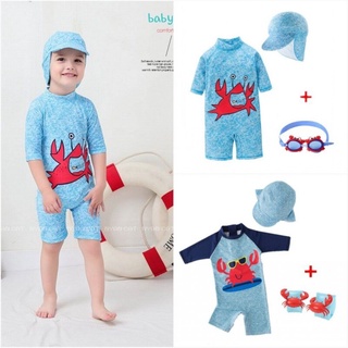 2020 bebé niños trajes de baño cangrejo Surf traje de baño traje de baño protección UV bebé gafas de baño bebé trajes de baño niños protección UV