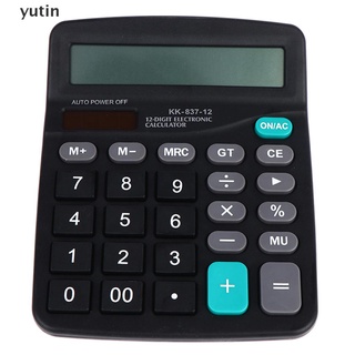 yutin 1pcs calculadora comercial de oficina calcular herramienta alimentada con batería de 12 dígitos.