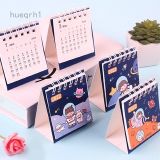 2022 Cute Cartoon Spaceman Desktop Paper Mini Calendar Dual Daily Scheduler Table Planner Yearly Agenda Organizer Office Supplies