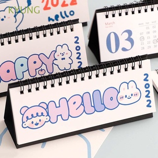 kyung creative escritorio calendario simple diario calendario planificador 2022 calendario fechas recordatorio escuela suministros de oficina de dibujos animados papelería semanal planificador mensual decorativo agenda organizador