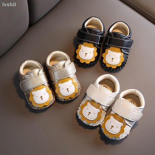 Zapatos de cuero pequeños para bebés primavera y otoño zapatos de suela suave antideslizantes para bebés de 6 a (3)