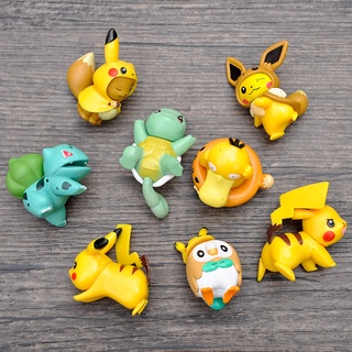 8 Pcs Pokemon Pikachu Moda Acessórios Do Carro Figuras De Ação Bonito Brinquedos De Presente (2)