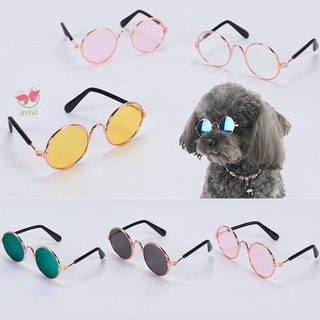 Lindos lentes de sol plegables Vintage redondos para perros/disfraz de fiesta/accesorios para fotos/accesorios para cachorro/gato (1)