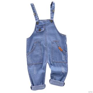 se7en niños niñas niño tirantes pantalones otoño algodón sólido patrón pantalones de mezclilla (4)