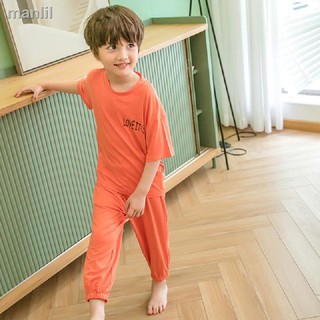 ❇✉Conjunto De Pijama para niños Camiseta De algodón y pantalón corto con estampado De letras